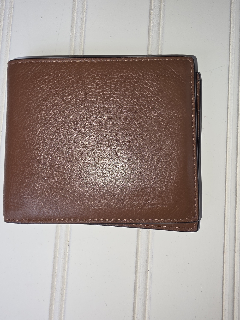Coach Tan/Brown Leather Bi-Fold Wallet